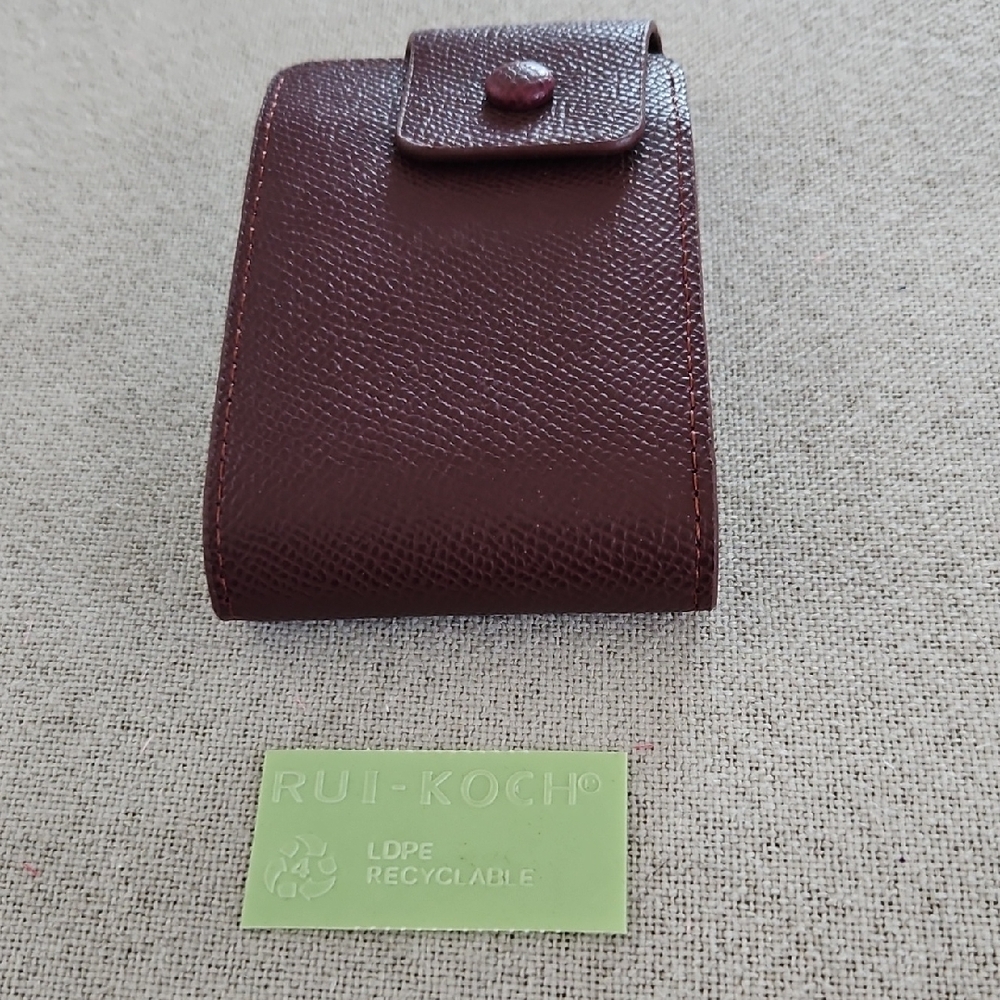Burgundy Leather Snap Credit Card/Gift Card Wallet